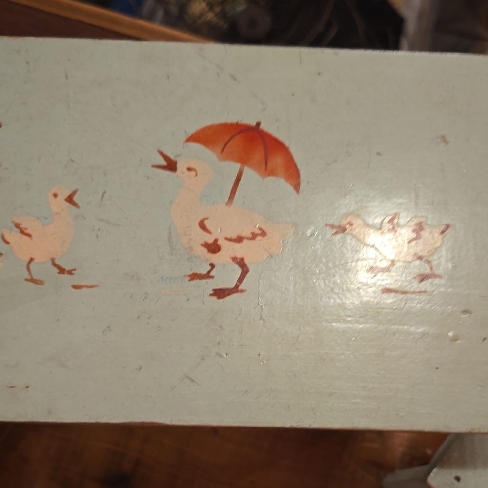 Vintage Miniature Table And Chairs With Whimsical Ducks